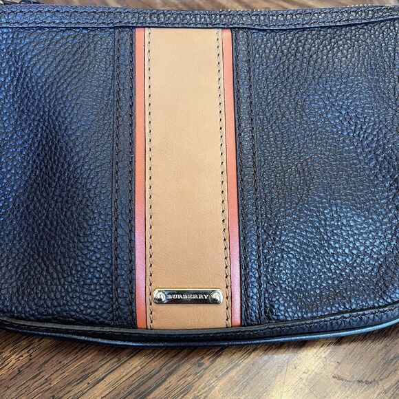 Burberry Calf Leather Dark Brown Wristlet Zip Unisex Handbag Clutch Pouch Bag - Picture 6 of 16